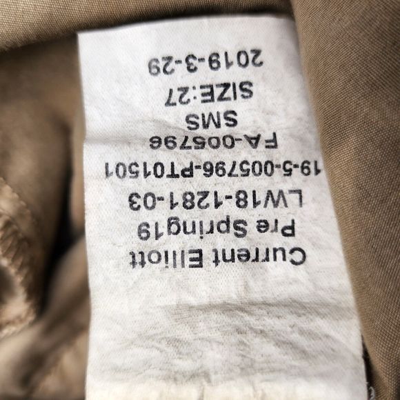Current / Elliott Western High Rise Straight Fit Khaki Beige Pants Size 27 / 6 - Picture 10 of 11